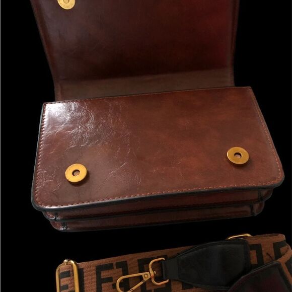 Designer Brown Crossbody Bag - Picture 2 of 4